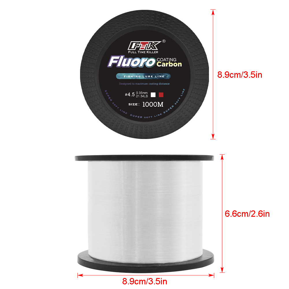 خيط صيد نايلون FTK 1000M فائق  - مراجعة Fluorocarbon Line وسعره